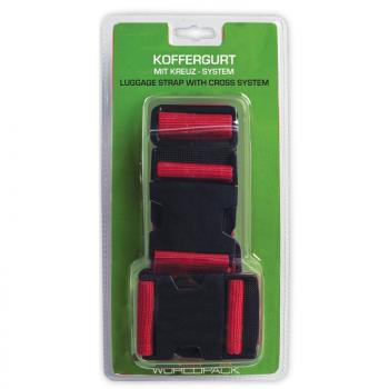 Preview: Worldpack Koffergurt "feuerrot" mit Kreuzsystem, 1,90 m lang